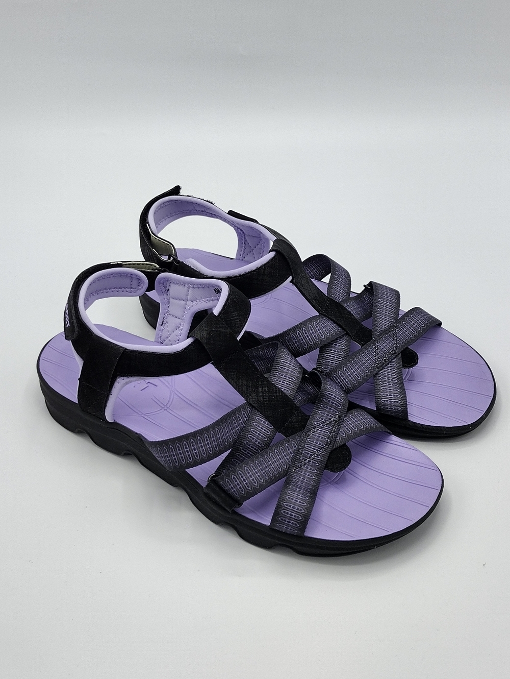Jsport KAIA Women's Sports Sandal - Adjustable Straps (Black/Purple) Pick Size 8